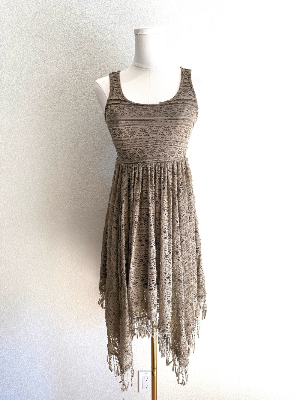 Boho festival California Moonrise fringe style lace dress 🤎
